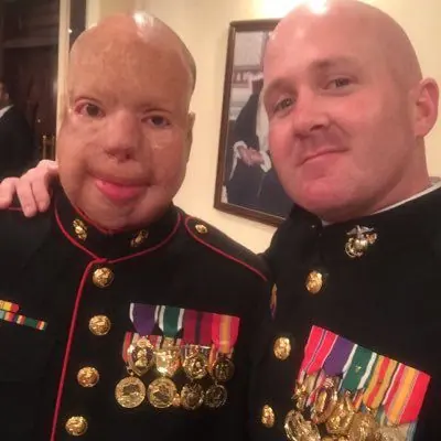 Lee Stuckey with his another marine friend